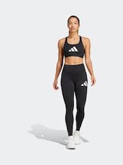 adidas Black Powerreact Big Logo Low Impact Bra - Image 4 of 9