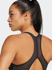adidas Black Powerreact Big Logo Low Impact Bra - Image 7 of 9