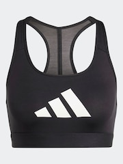 adidas Black Powerreact Big Logo Low Impact Bra - Image 8 of 9