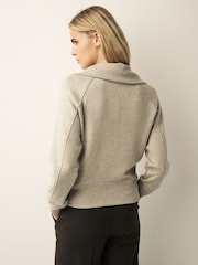 Natural Cosy Zip Funnel Neck Long Sleeve Jumper - Image 2 of 6