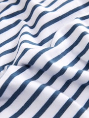 Marineblau/Weiss - Kurzärmeliges T-Shirt mit Rundhalsausschnitt aus 100 % Baumwolle - Bild 6 von 6