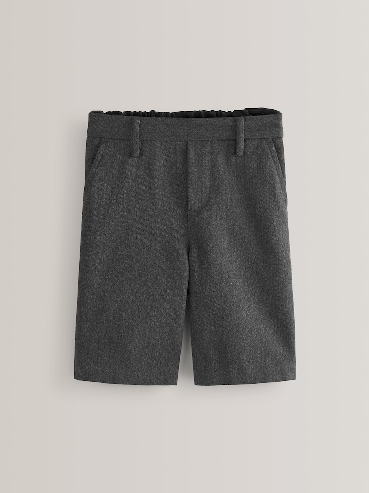 Grey Regular Pull-On Waist Flat Front School Shorts (3-14yrs) - Image 1 of 6