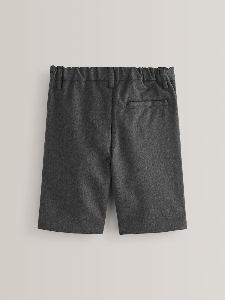 Grey Regular Pull-On Waist Flat Front School Shorts (3-14yrs) - Image 2 of 6