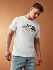 The North Face White Mens Mountain Line Short Sleeve 100% Cotton T-Shirt - Image 1 of 5