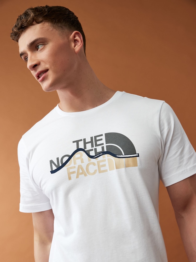 The North Face White Mens Mountain Line Short Sleeve 100% Cotton T-Shirt - Image 4 of 5