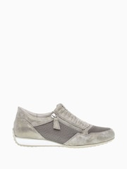 Gabor Wide Fit Brunello Grey Metallic Mesh Trainers - Image 1 of 5