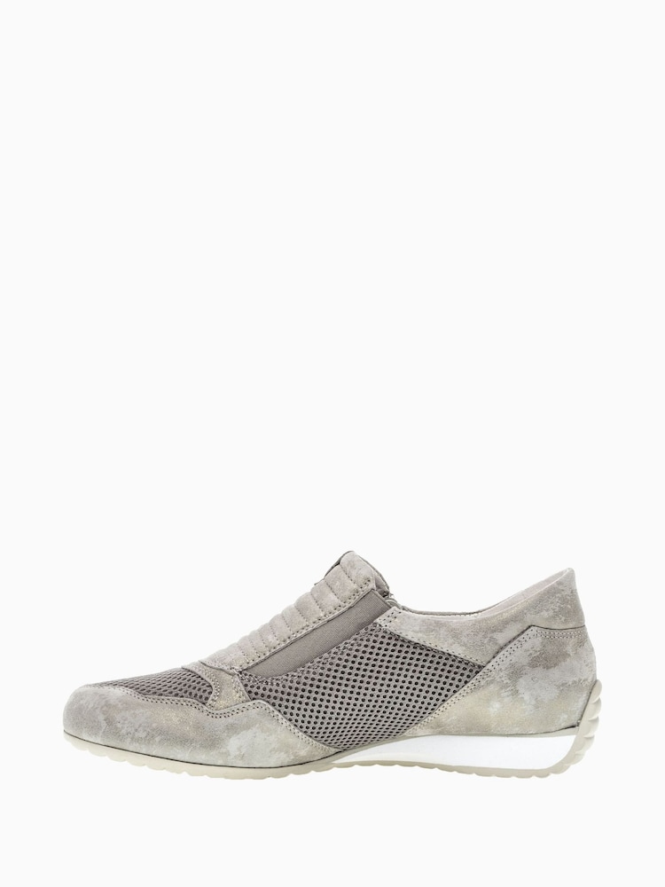Gabor Wide Fit Brunello Grey Metallic Mesh Trainers - Image 2 of 5 Gabor Wide Fit Brunello Grey Metallic Mesh Trainers - Image 2 of 5