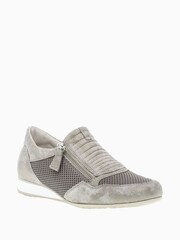 Gabor Wide Fit Brunello Grey Metallic Mesh Trainers - Image 3 of 5