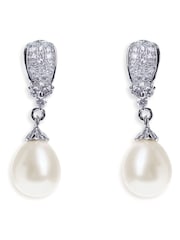 Ivory & Co Rhodium Serrano And Pearl Classic Drop Earrings - Image 1 of 4