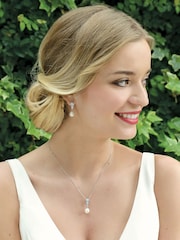 Ivory & Co Rhodium Serrano And Pearl Classic Drop Earrings - Image 2 of 4