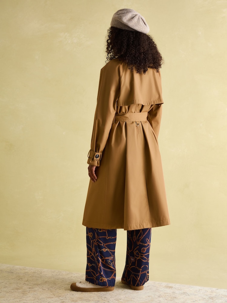 Joules Epwell Brown Waterproof Belted Trench Coat - Image 2 of 10