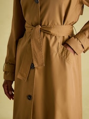 Joules Epwell Brown Waterproof Belted Trench Coat - Image 6 of 10