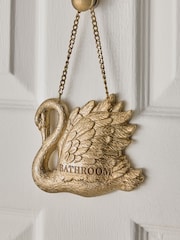 Gold Swan Bathroom Sign Ornament - Image 1 of 4