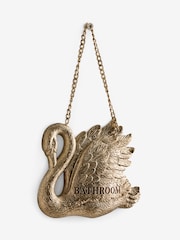 Gold Swan Bathroom Sign Ornament - Image 3 of 4