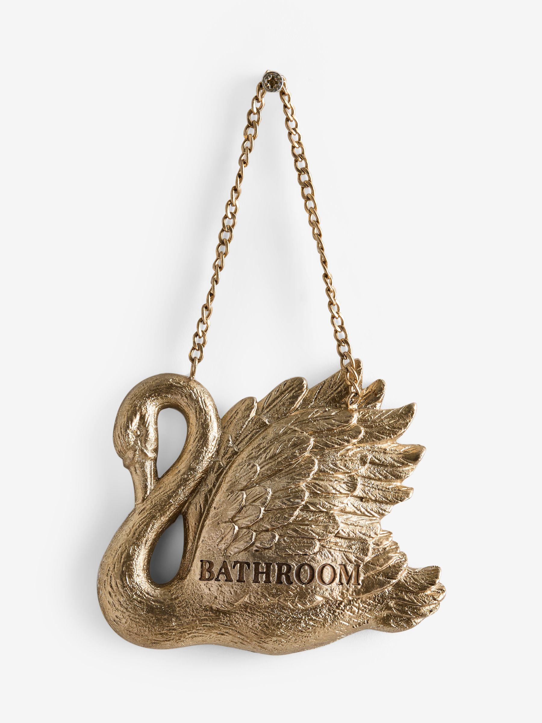 Buy Gold Swan Bathroom Sign Ornament from Next USA