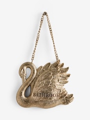 Gold Swan Bathroom Sign Ornament - Image 4 of 4