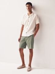 Sage Green Straight Fit Stretch Chinos Shorts - Image 2 of 9