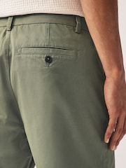 Sage Green Straight Fit Stretch Chinos Shorts - Image 3 of 9