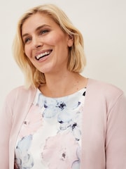 Phase Eight Pink Salma Lightweight Knitted Jacket - Image 3 of 6