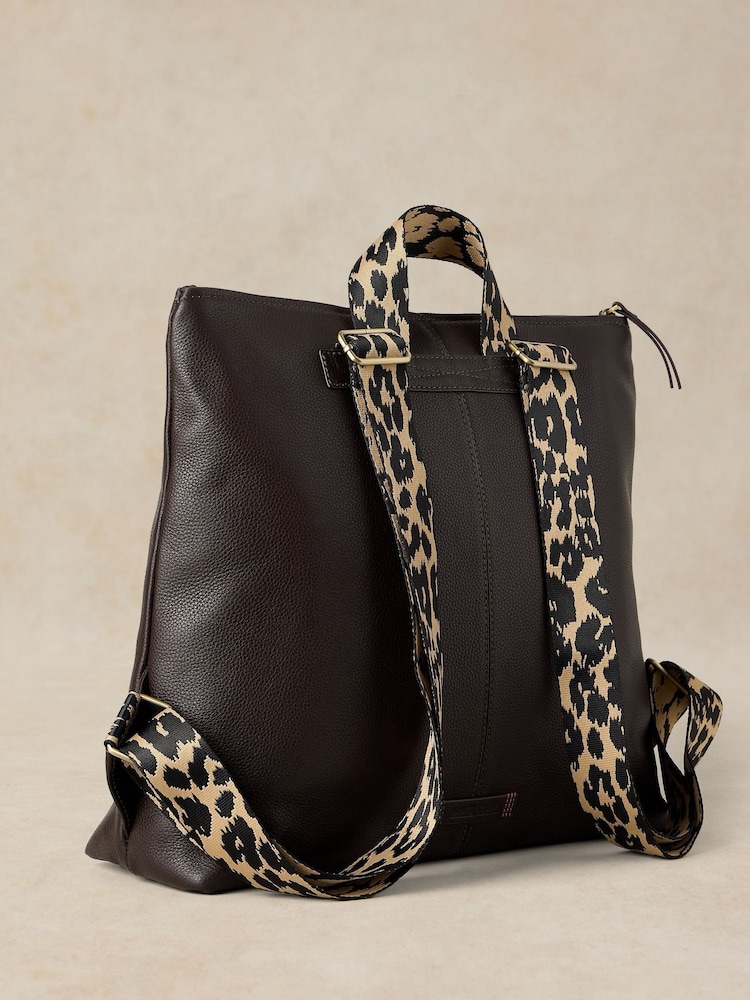 White Stuff Brown Meadow  Leather Backpack - Image 2 of 4
