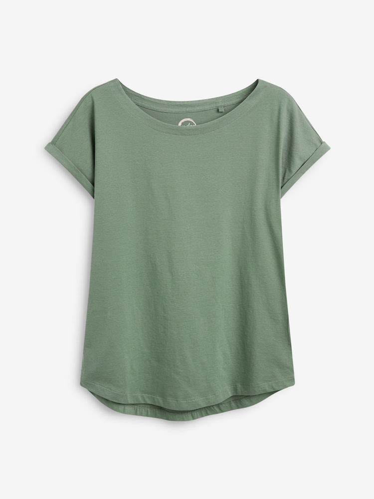 Grey/White/Black/Navy Blue/Khaki Green Cap Sleeve T-Shirts 5 Pack - Image 10 of 14