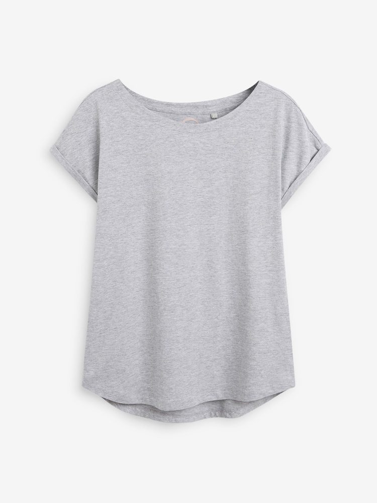 Grey/White/Black/Navy Blue/Khaki Green Cap Sleeve T-Shirts 5 Pack - Image 11 of 14