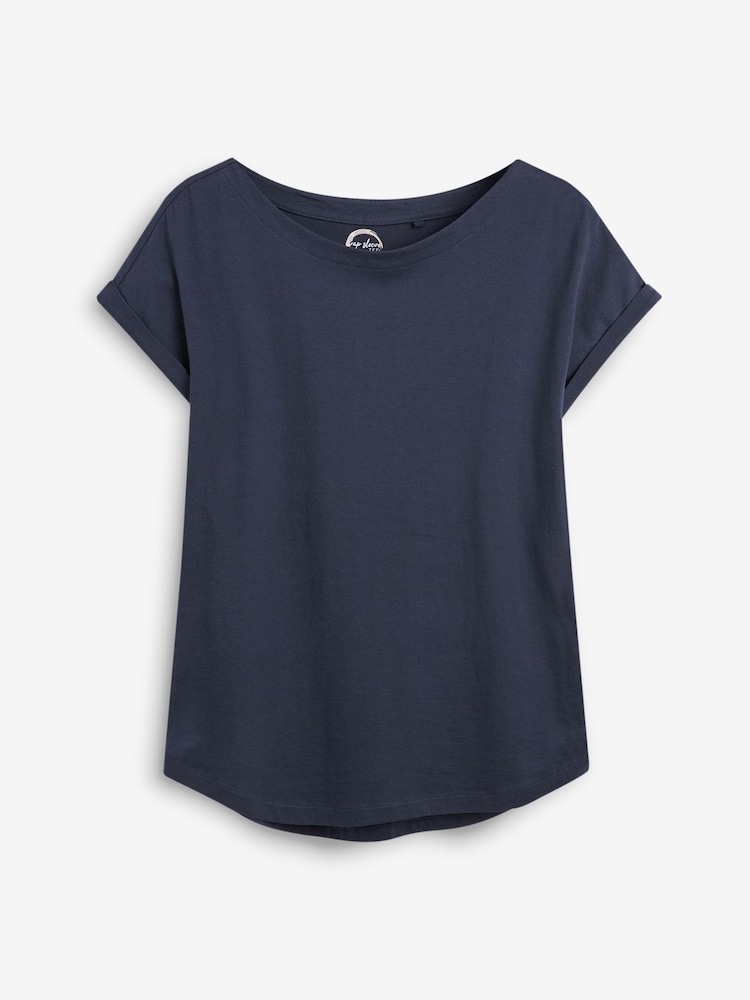 Grey/White/Black/Navy Blue/Khaki Green Cap Sleeve T-Shirts 5 Pack - Image 12 of 14