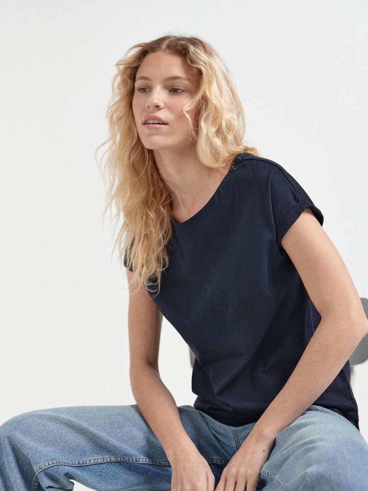 Grey/White/Black/Navy Blue/Khaki Green Cap Sleeve T-Shirts 5 Pack - Image 8 of 14