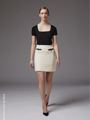 LK Bennett Black Viscose Tasha T-Shirt - Image 1 of 4