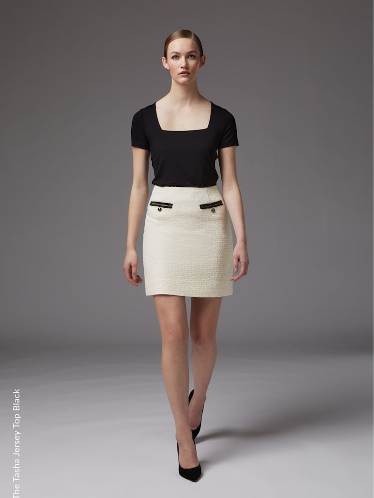 LK Bennett Black Viscose Tasha T-Shirt - Image 1 of 4