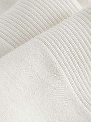 White Knitted Textured Panel Regular Fit Polo Shirt - Image 10 of 10