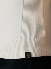 White Knitted Textured Panel Regular Fit Polo Shirt - Image 7 of 10