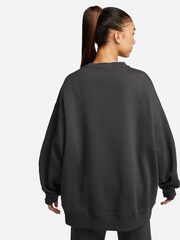 Nike Black Oversized Varsity Crew Sweatshirt - Image 2 of 4