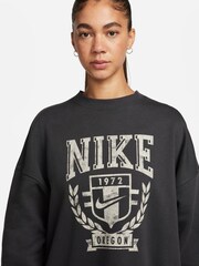 Nike Black Oversized Varsity Crew Sweatshirt - Image 4 of 4