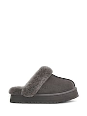 UGG Grey Disquette Flatform Slippers - Image 1 of 6