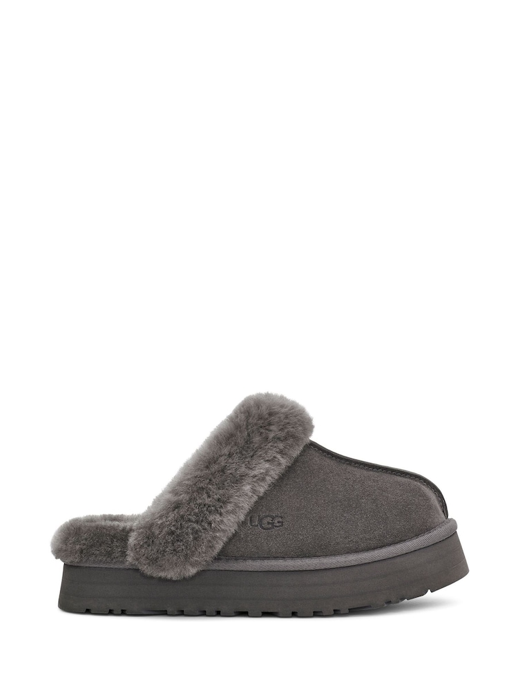UGG Grey Disquette Flatform Slippers - Image 1 of 6