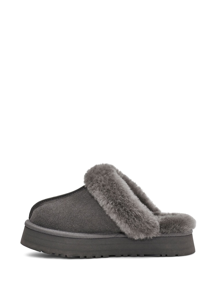 UGG Grey Disquette Flatform Slippers - Image 2 of 6