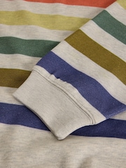 White Stuff Natural Cleo Longline Stripe Sweat Top - Image 6 of 6