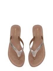 Mint Velvet Gold Ellen Flip Flops - Image 2 of 3