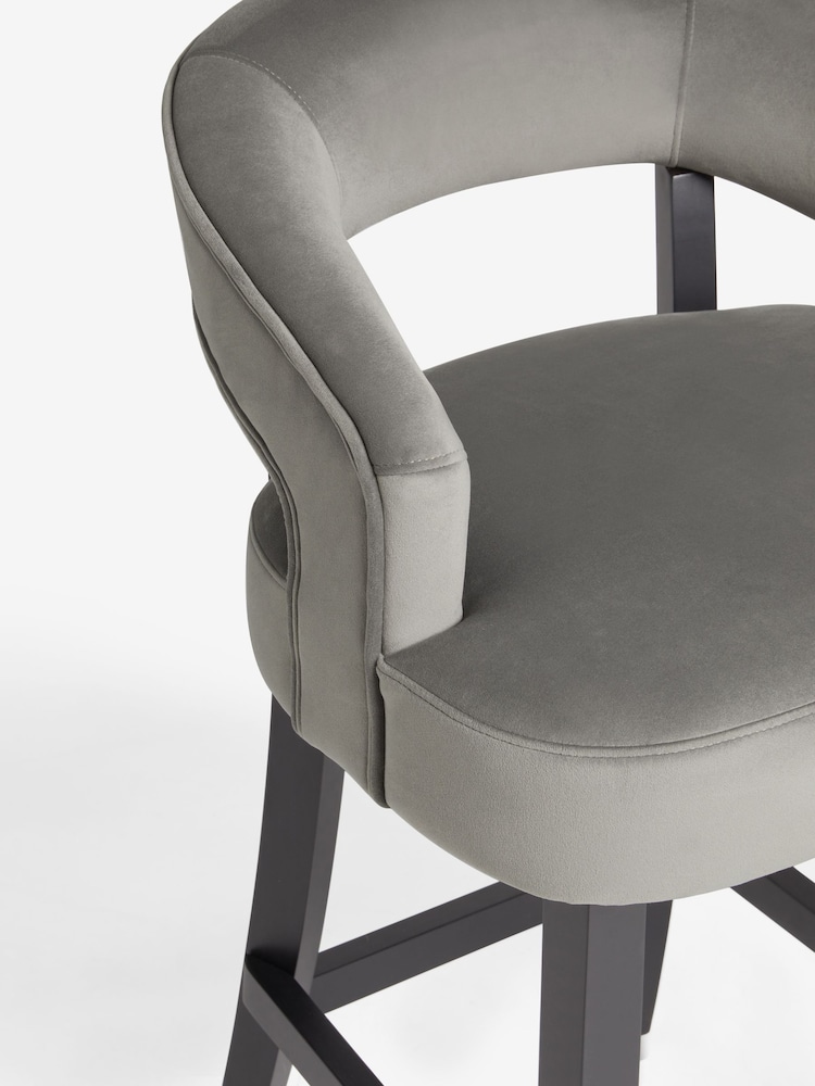 Soft Velvet Mid Grey Remi Bar Stool - Image 8 of 8