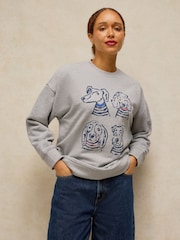 White Stuff Grey Cleo Graphic Sweatshirt - Image 1 of 6