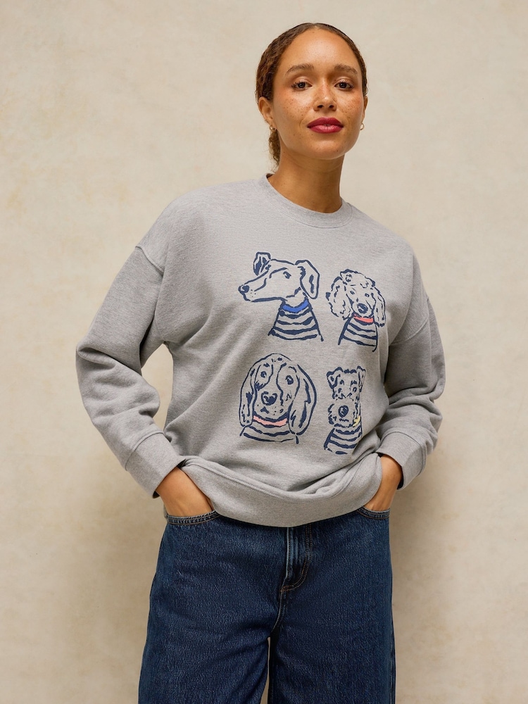 White Stuff Grey Cleo Graphic Sweatshirt - Image 1 of 6