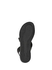 Pavers Black Elasticated Leather Sandals - Image 5 of 5
