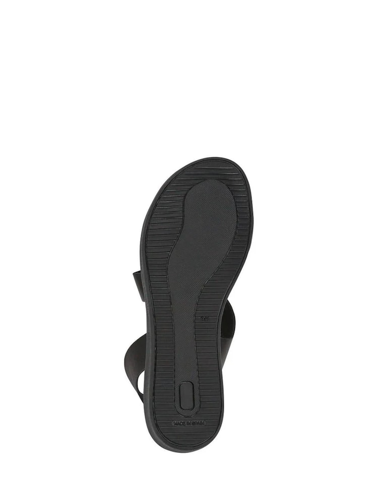 Pavers Black Elasticated Leather Sandals - Image 5 of 5