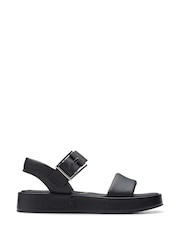 Clarks Black Leather Alda Strap Sandals - Image 1 of 7