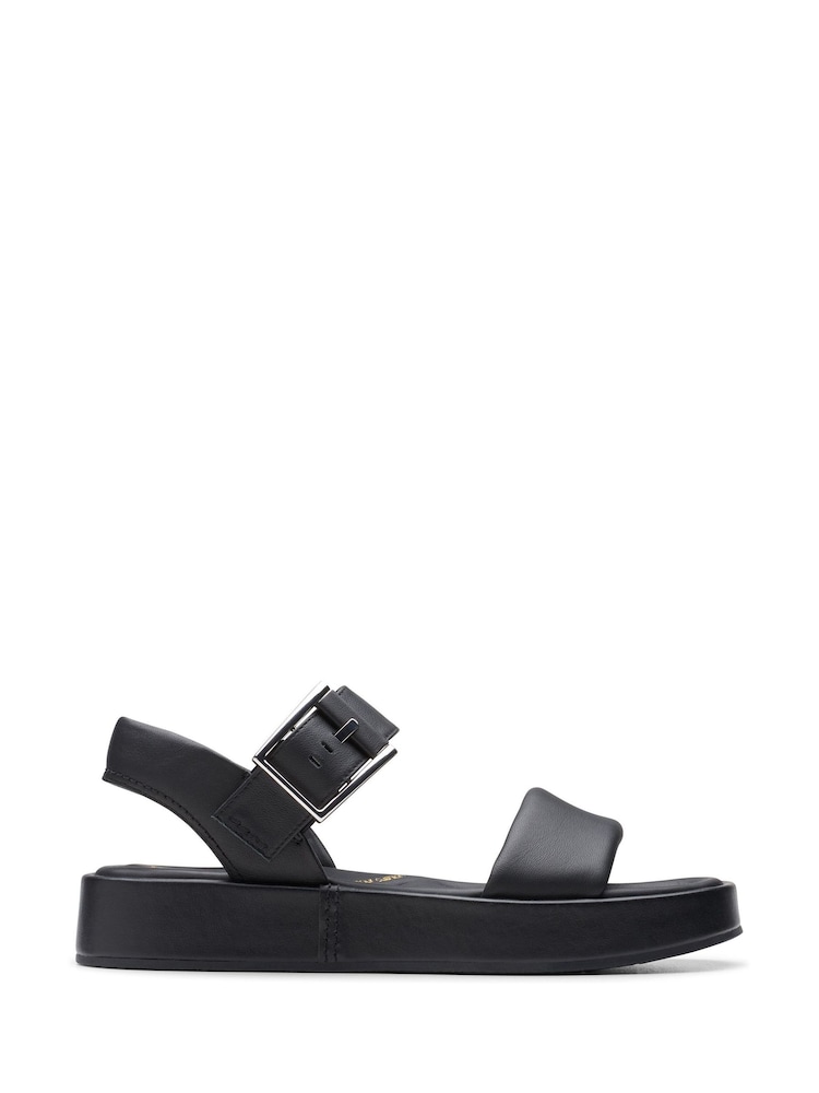 Clarks Black Leather Alda Strap Sandals - Image 1 of 7
