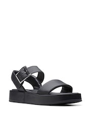 Clarks Black Leather Alda Strap Sandals - Image 3 of 7