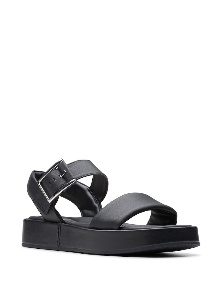 Clarks Black Leather Alda Strap Sandals - Image 3 of 7