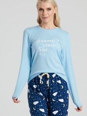 Loungeable Blue Dreams Come True Long Sleeve And Long Pant Pyjama Set - Image 4 of 5