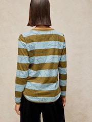 White Stuff Blue Clara Stripe Long Sleves T-Shirt - Image 2 of 6